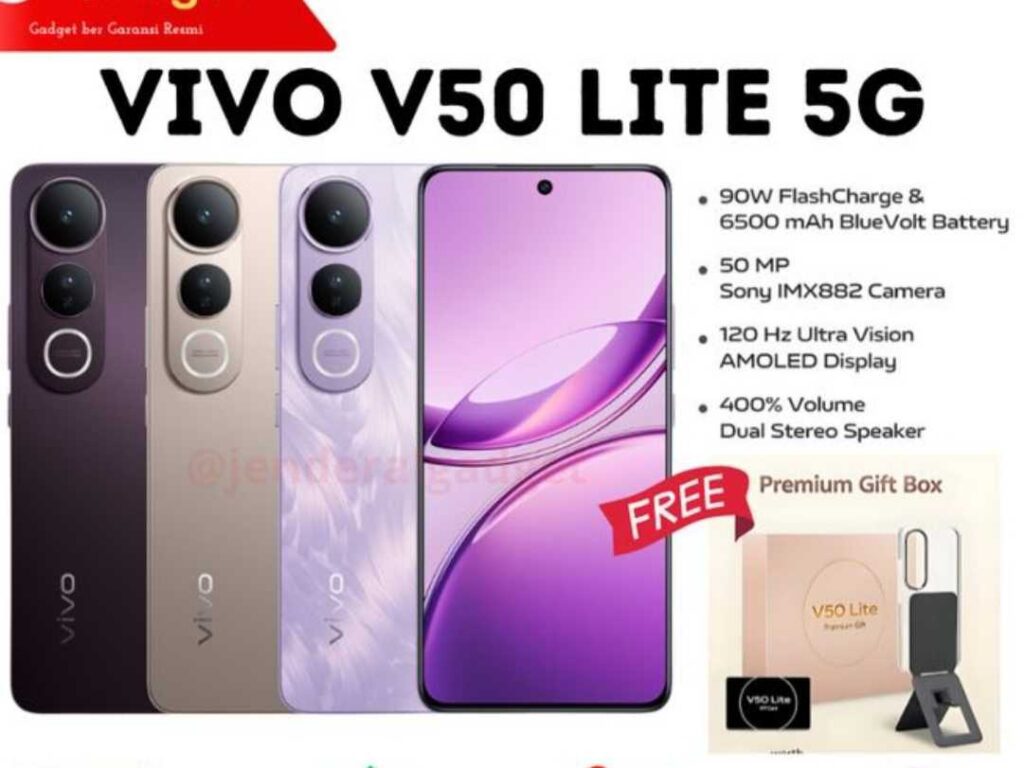 Vivo V50 Lite 5G with 12GB RAM and 256GB Memory Vivo V50 Lite 5G with 12GB RAM and 256GB Memory